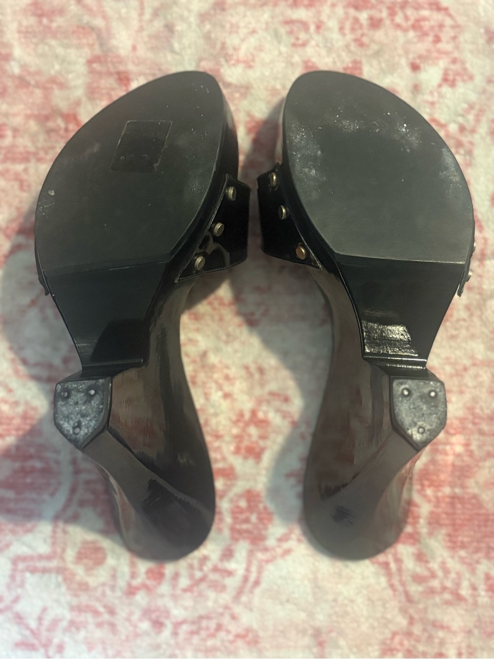 Dior Black Patent Leather Heeled Slide Sandals - Picture 2 of 4